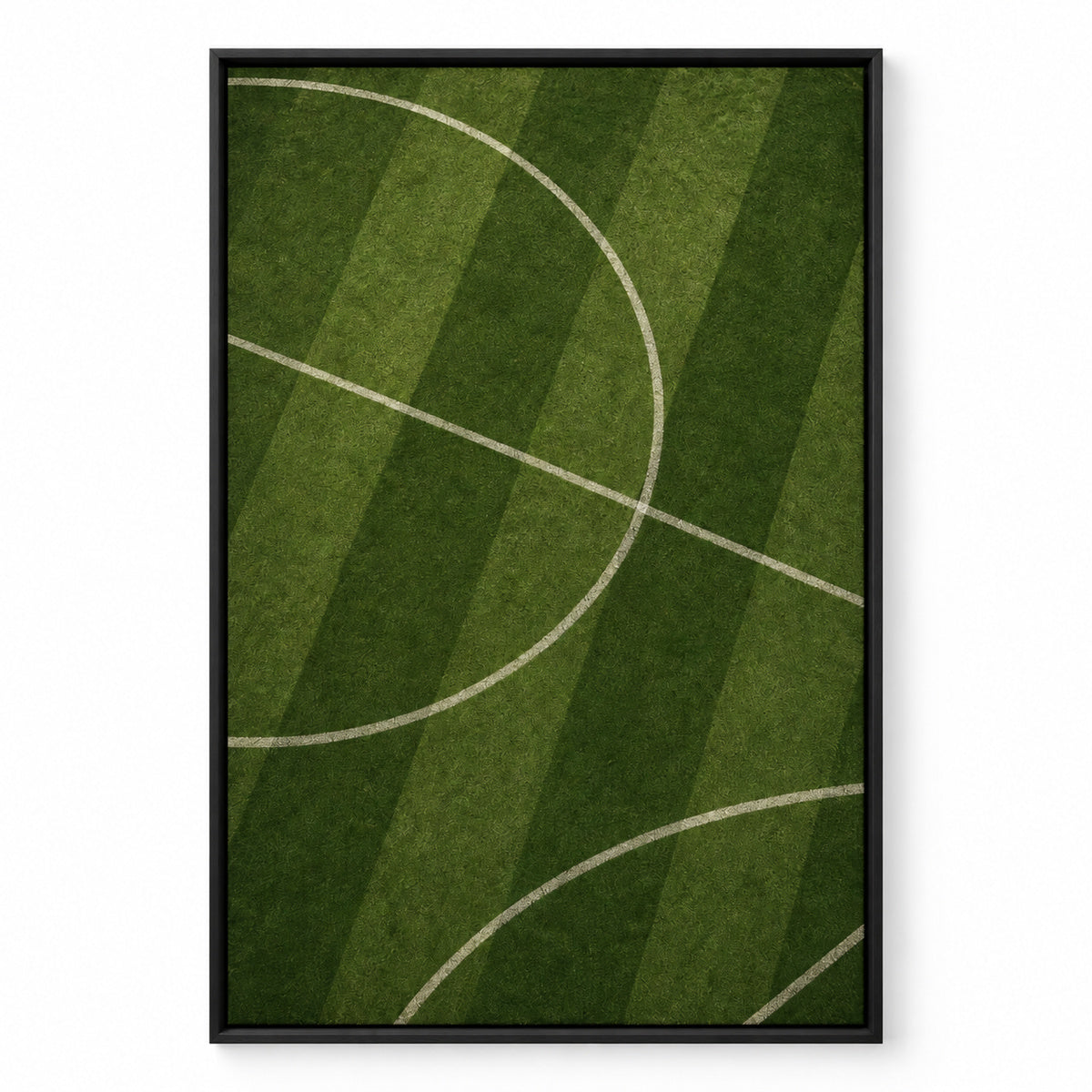 Deep Olive Pitch Geometry Modern Canvas Painting Wall Decor | black_sku