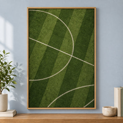 Deep Olive Pitch Geometry Modern Canvas Painting Wall Decor | brown_independent_close