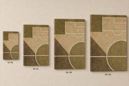 Sandstone Pitch Geometry Canvas Wall Art canvas size comparison