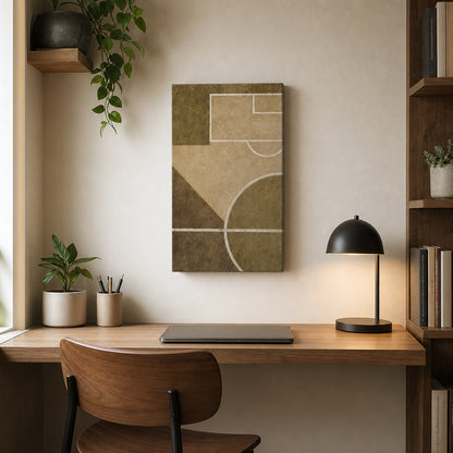 Sandstone Pitch Geometry Canvas Wall Art 12×18 inch thin wrapped canvas wall mockup