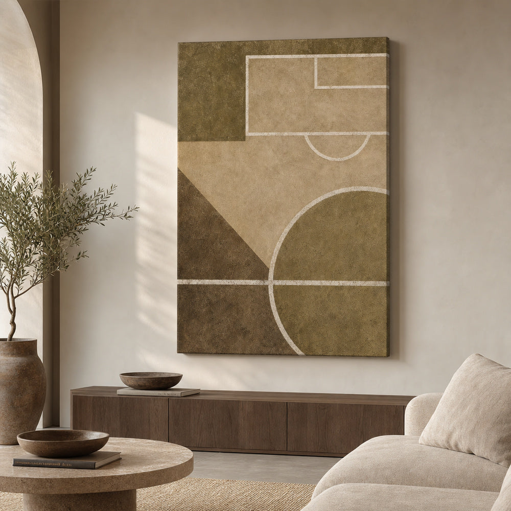 Sandstone Pitch Geometry Canvas Wall Art 30×40 inch wrapped canvas wall mockup