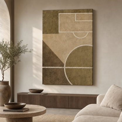 Sandstone Pitch Geometry Canvas Wall Art 30×40 inch wrapped canvas wall mockup