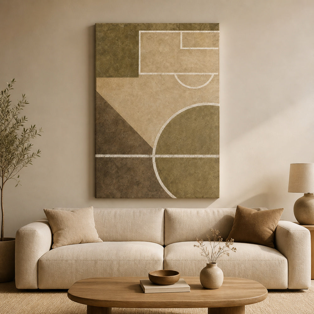 Sandstone Pitch Geometry Canvas Wall Art modern wall mockup
