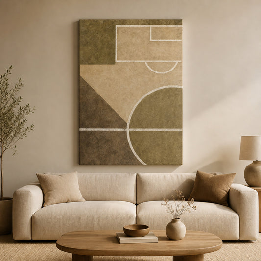 Sandstone Pitch Geometry Canvas Wall Art modern wall mockup