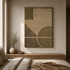 Sandstone Pitch Geometry Canvas Wall Art alternate room wall mockup