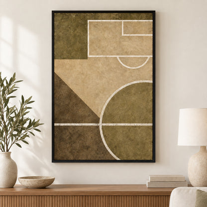 Sandstone Pitch Geometry Modern Canvas Painting Wall Decor | black_independent_close