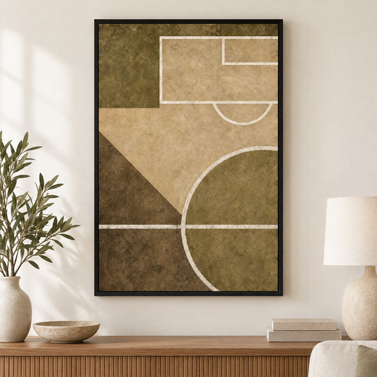 Sandstone Pitch Geometry Modern Canvas Painting Wall Decor | black_independent_close