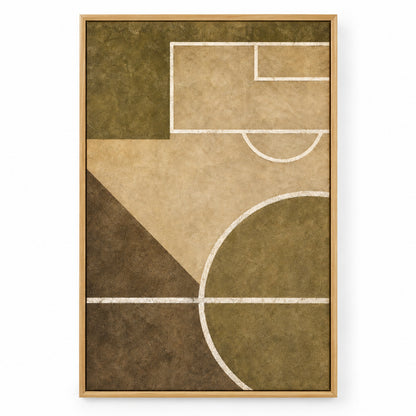 Sandstone Pitch Geometry Modern Canvas Painting Wall Decor | brown_sku