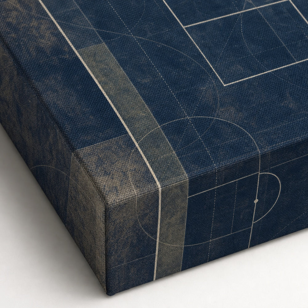 Blueprint Pitch Geometry Canvas Wall Art canvas texture detail