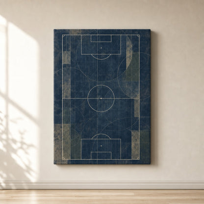 Blueprint Pitch Geometry Canvas Wall Art 18×24 inch wrapped canvas wall mockup