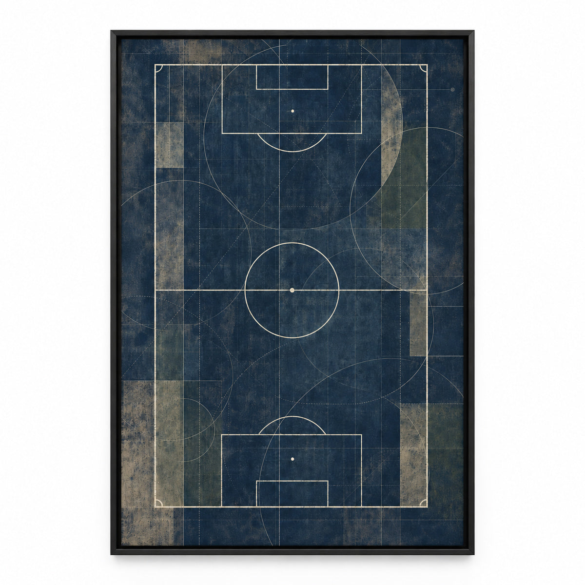 Blueprint Pitch Geometry Modern Canvas Painting Wall Decor | black_sku