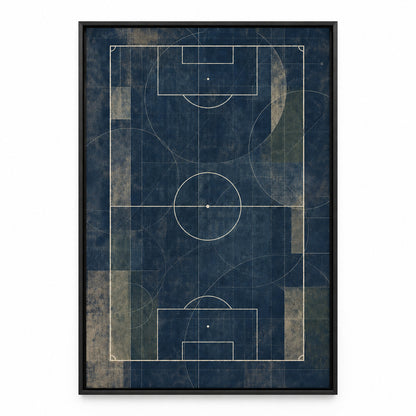 Blueprint Pitch Geometry Modern Canvas Painting Wall Decor | black_sku