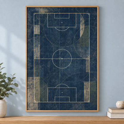 Blueprint Pitch Geometry Modern Canvas Painting Wall Decor | brown_independent_close