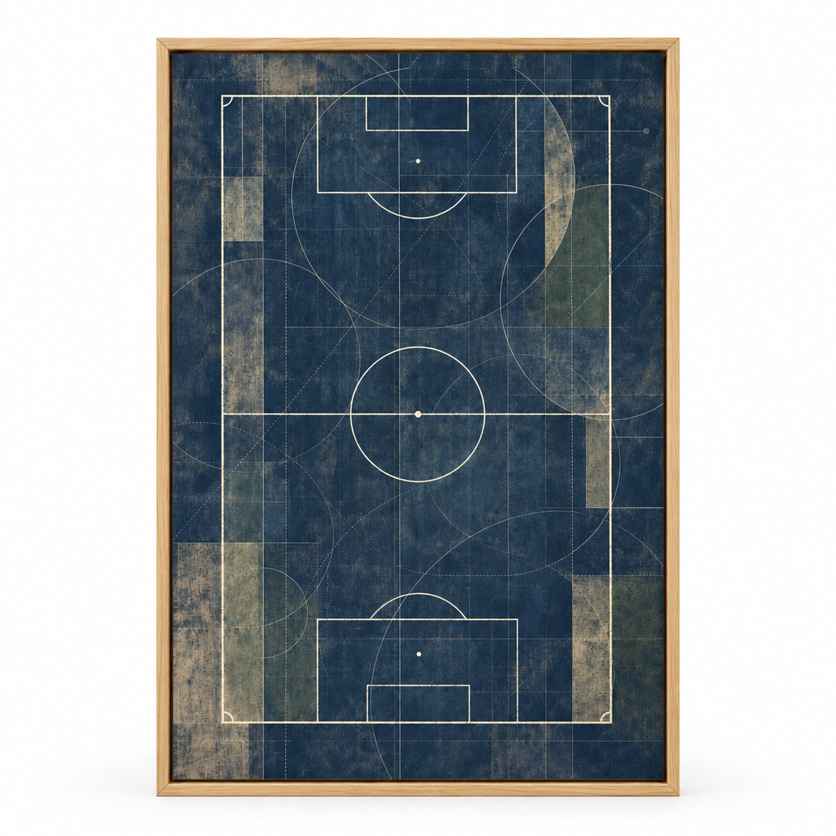Blueprint Pitch Geometry Modern Canvas Painting Wall Decor | brown_sku