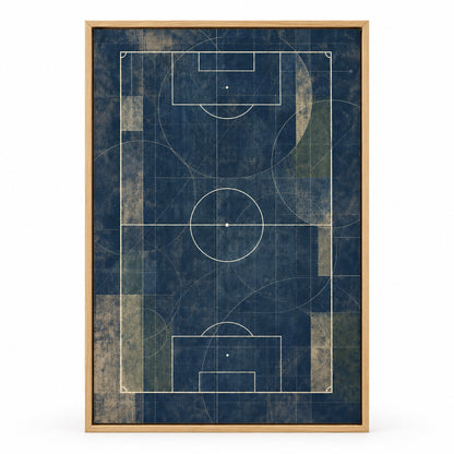 Blueprint Pitch Geometry Modern Canvas Painting Wall Decor | brown_sku