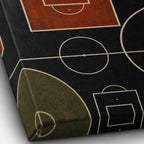 Clay Black Pitch Geometry Canvas Wall Art canvas texture detail