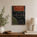 Clay Black Pitch Geometry Canvas Wall Art 12×18 inch thin wrapped canvas wall mockup