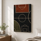 Clay Black Pitch Geometry Canvas Wall Art alternate room wall mockup