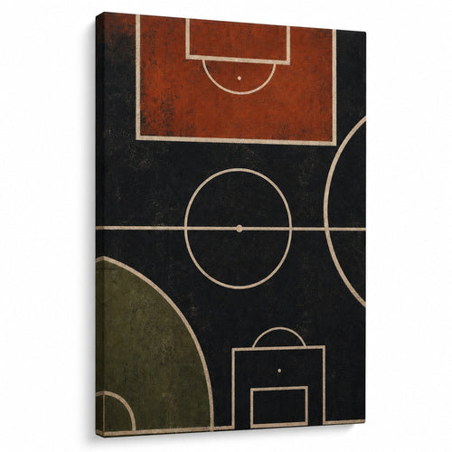 Clay Black Pitch Geometry Canvas Wall Art white background left perspective wrapped canvas main image