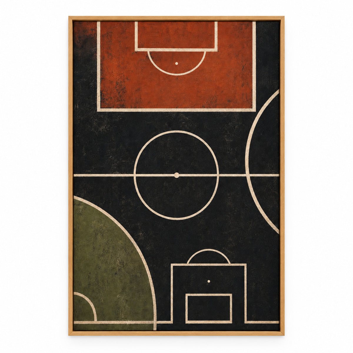 Clay Black Pitch Geometry Modern Canvas Painting Wall Decor | brown_sku