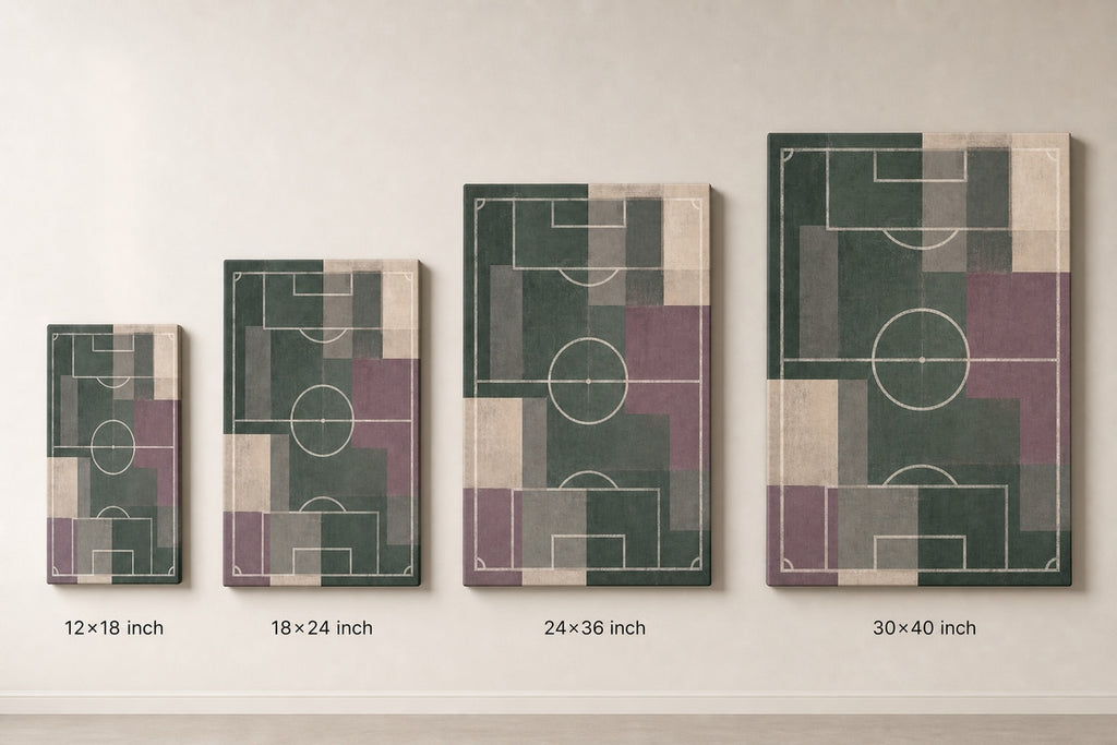 Morandi Blocks Pitch Geometry Canvas Wall Art canvas size comparison
