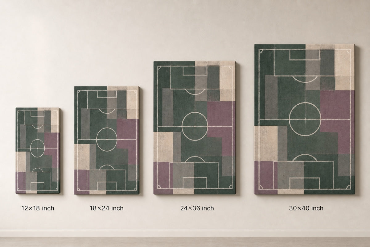 Morandi Blocks Pitch Geometry Canvas Wall Art canvas size comparison