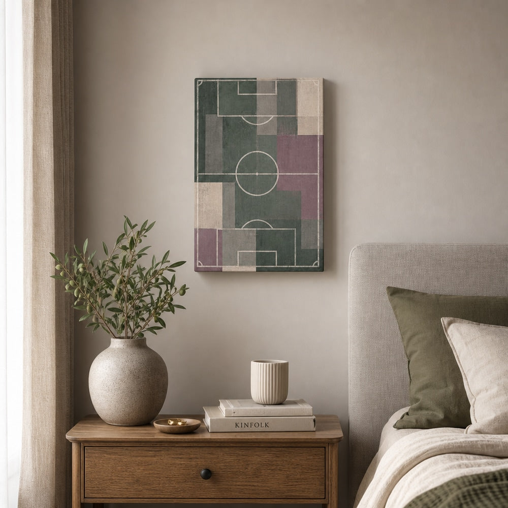 Morandi Blocks Pitch Geometry Canvas Wall Art 12×18 inch thin wrapped canvas wall mockup