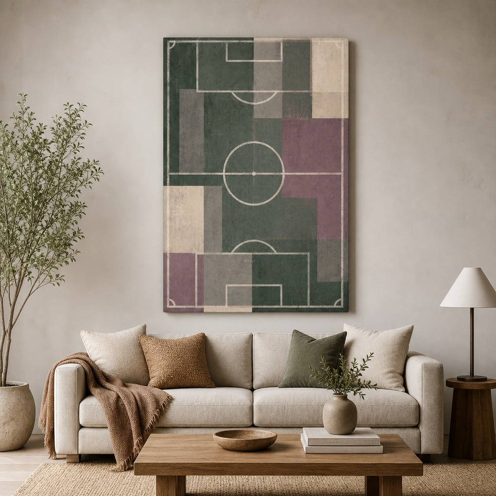 Morandi Blocks Pitch Geometry Canvas Wall Art 24×36 inch wrapped canvas wall mockup