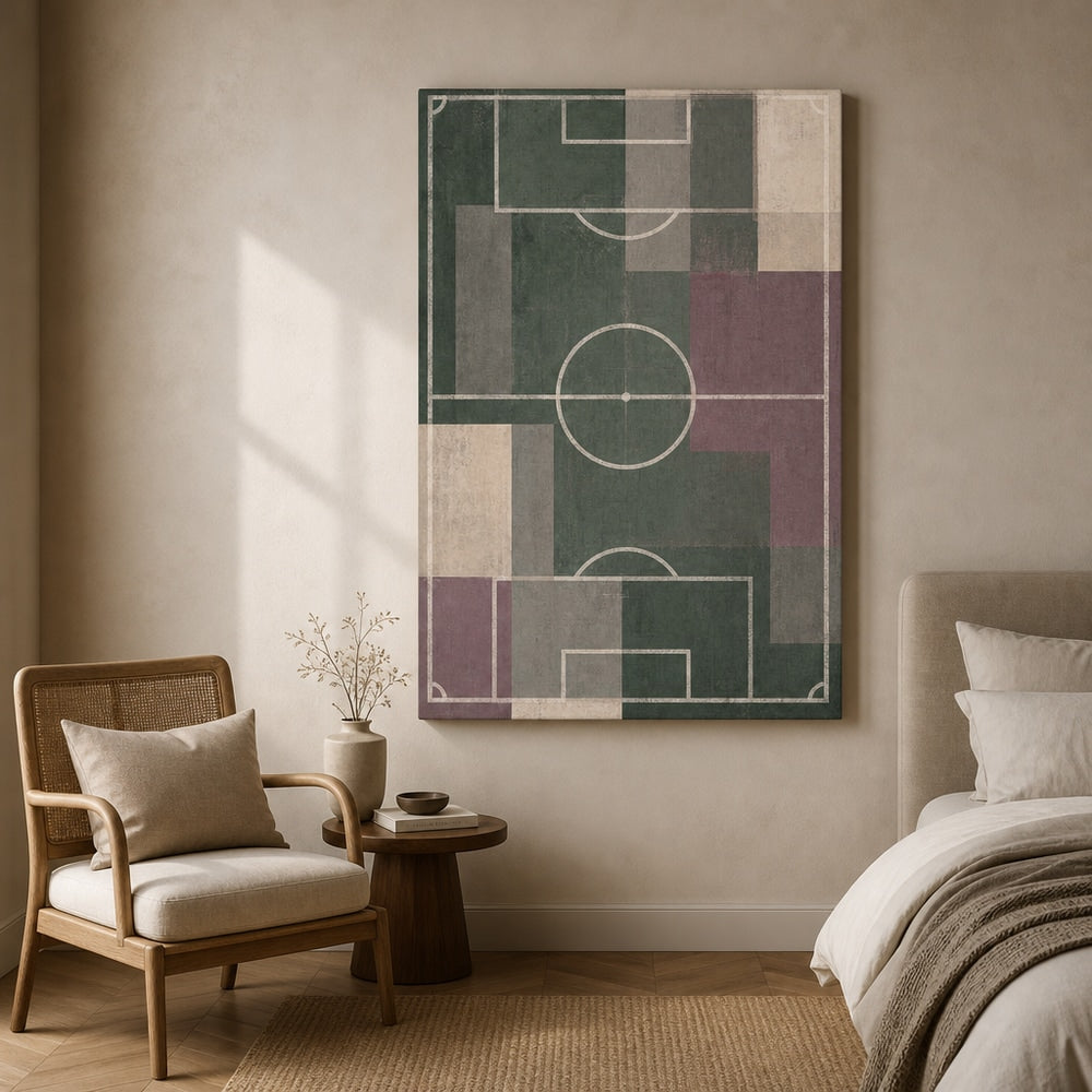 Morandi Blocks Pitch Geometry Canvas Wall Art alternate room wall mockup