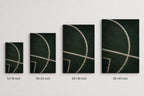 Forest Green Pitch Geometry Canvas Wall Art canvas size comparison