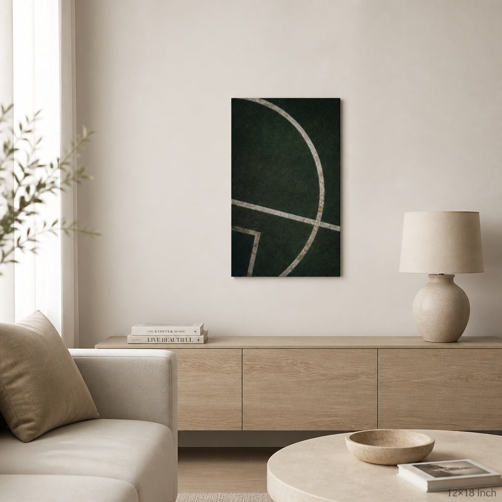Forest Green Pitch Geometry Canvas Wall Art 12×18 inch thin wrapped canvas wall mockup