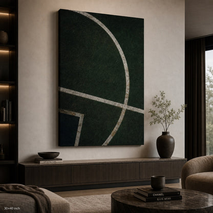 Forest Green Pitch Geometry Canvas Wall Art 30×40 inch wrapped canvas wall mockup