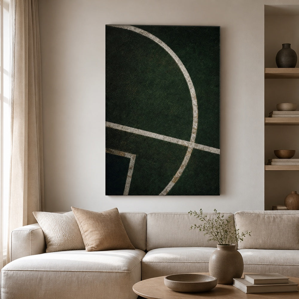 Forest Green Pitch Geometry Canvas Wall Art modern wall mockup
