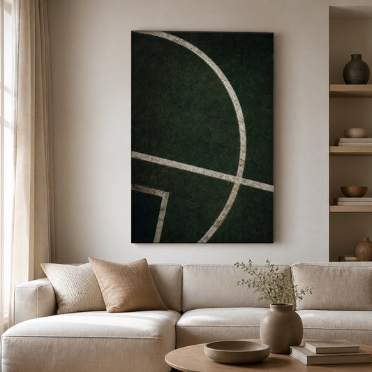 Forest Green Pitch Geometry Canvas Wall Art modern wall mockup