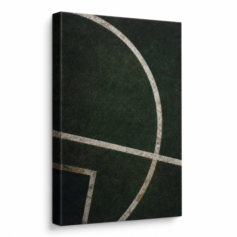 Forest Green Pitch Geometry Canvas Wall Art white background left perspective wrapped canvas main image