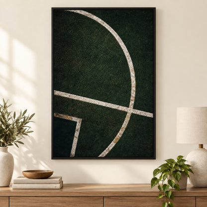 Forest Green Pitch Geometry Canvas Painting Wall Decor | black_independent_close