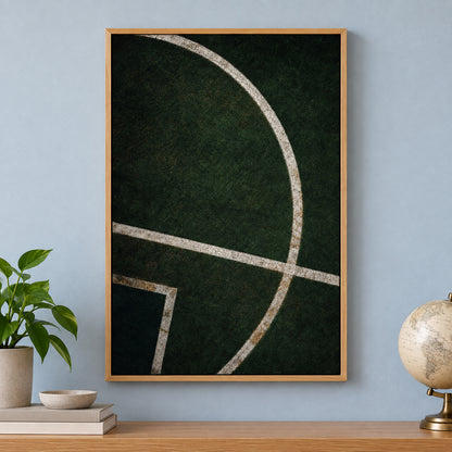 Forest Green Pitch Geometry Canvas Painting Wall Decor | brown_independent_close