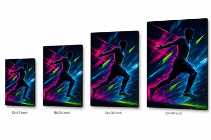 Side Sprint Rising Star Soccer Silhouette Canvas Wall Art canvas size comparison