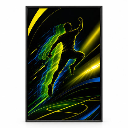 Leap Shadow Rising Star Soccer Silhouette Canvas Wall Art | black_sku