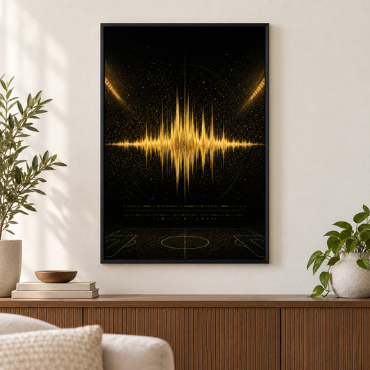 Black Gold Goal Soundwave Sports Canvas Painting Wall Decor | black_independent_close