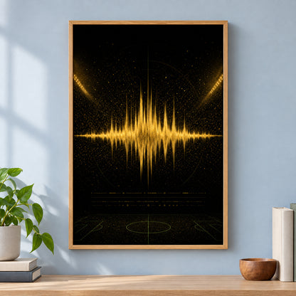 Black Gold Goal Soundwave Sports Canvas Painting Wall Decor | brown_independent_close