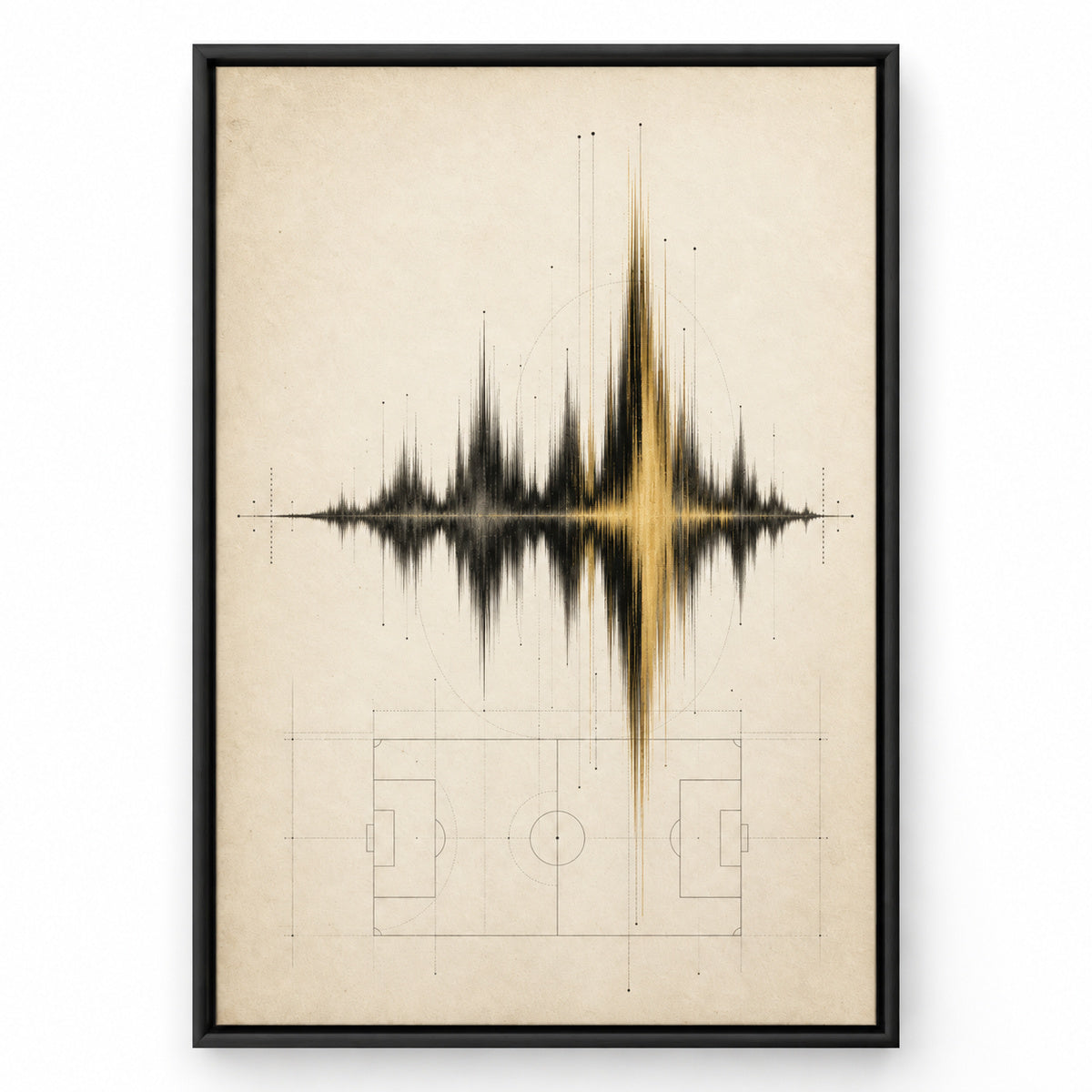 Ivory Archive Soundwave Modern Canvas Painting Wall Decor | black_sku