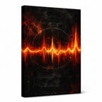 Red Orange Goal Pulse Soundwave Soccer Canvas Wall Art white background left-view wrapped canvas main image