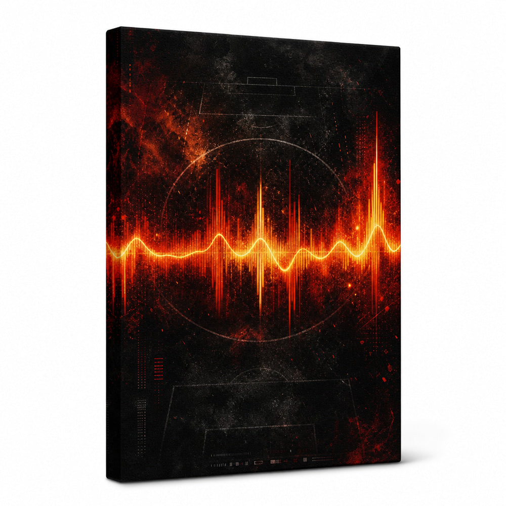 Red Orange Goal Pulse Soundwave Soccer Canvas Wall Art white background left-view wrapped canvas main image