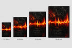 Red Orange Goal Pulse Soundwave Soccer Canvas Wall Art canvas size comparison