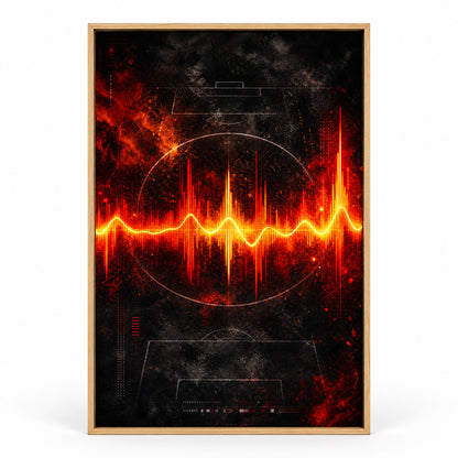 Red Orange Goal Pulse Soundwave Canvas Painting Wall Decor | brown_sku