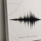 Minimal White Soundwave Soccer Canvas Wall Art canvas texture detail