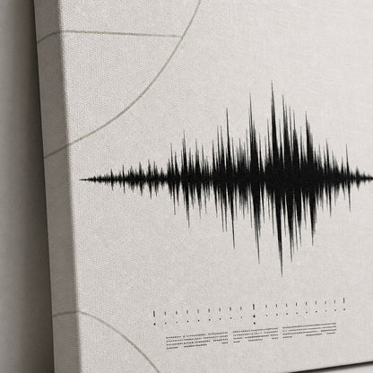 Minimal White Soundwave Soccer Canvas Wall Art canvas texture detail