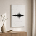 Minimal White Soundwave Soccer Canvas Wall Art wall mockup