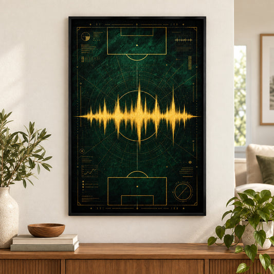 Emerald Gold Coordinate Soundwave Canvas Painting Wall Decor | black_independent_close